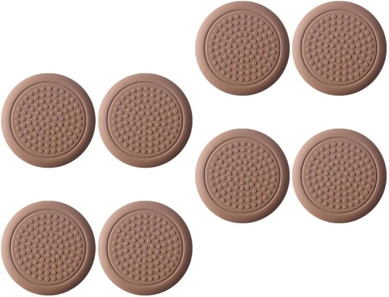 Brown Silicone Furniture Protection Leg Mats 30mm Anti Slip Chair Feet Covers 8pcs Set - Image 1